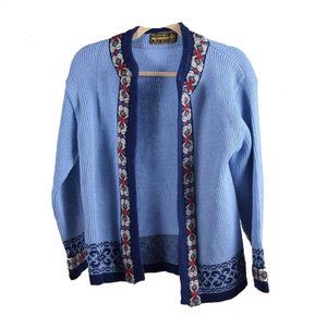Vintage Nordstrikk Wool Sweater Cardigan Blue